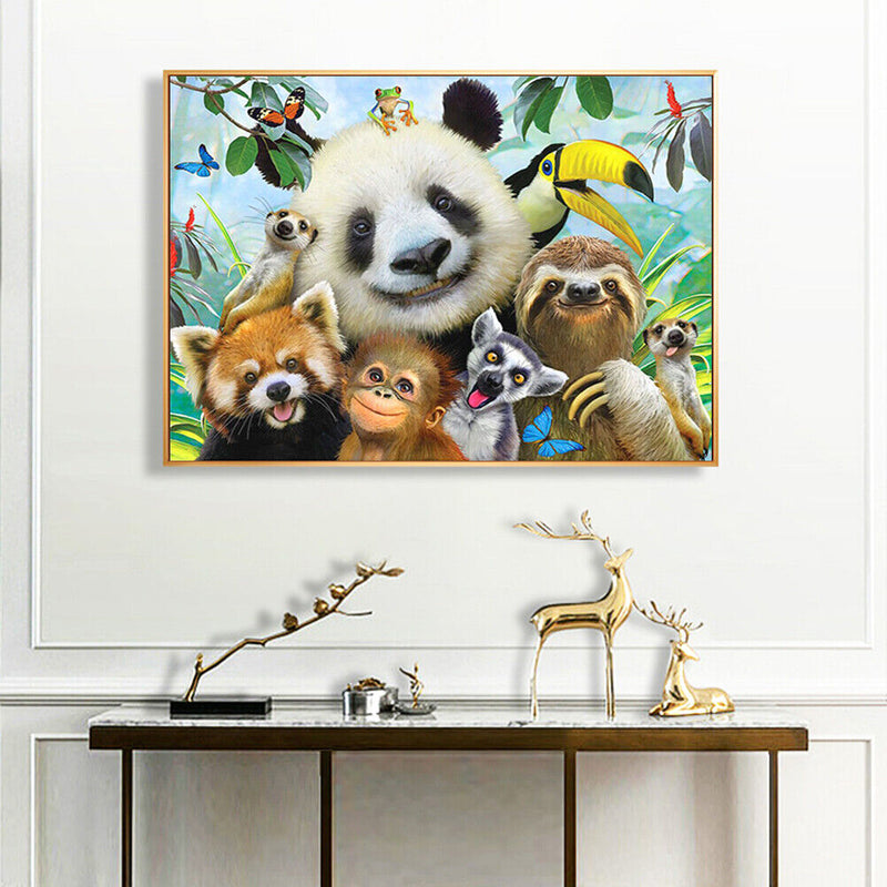 Panda Friends Paint By Numbers Kit DIY Frameless Acrylic Picture On Canvas