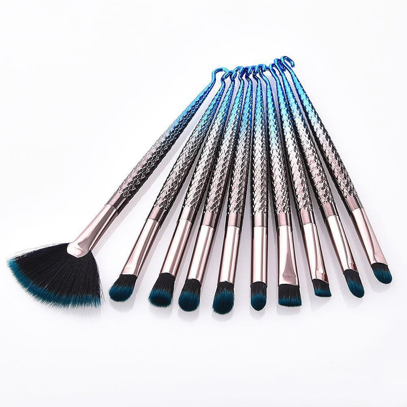 everpert 10pcs Mermaid Fishing Hook Fan Shaped Foundation Powder Makeup