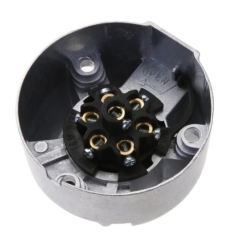 7 Way RV Boat Truck Trailer Metal Plug Connector Adapter+ Socket Kit Newly