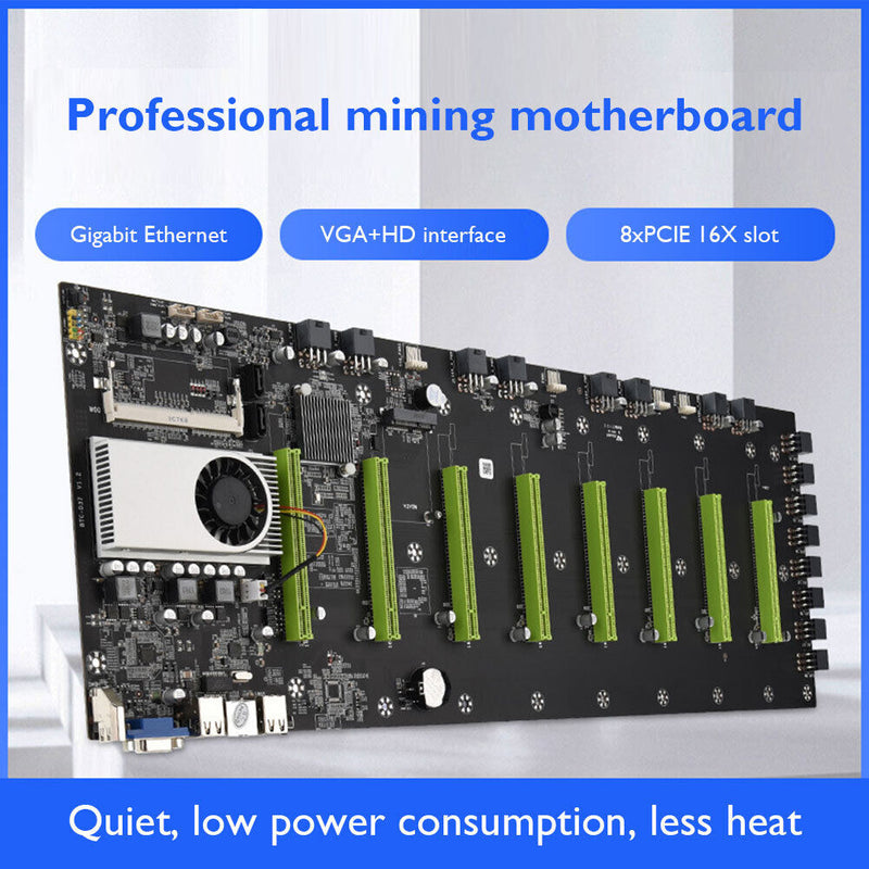 BTC-D37 Mining Motherboard Expandable 8 PCIE 16X USB2.0 DDR3 SODIMM Slot