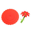 Sunflower Dustproof Reusable Silicone Cup Lid Insulation Cup Cover (Red) Newly