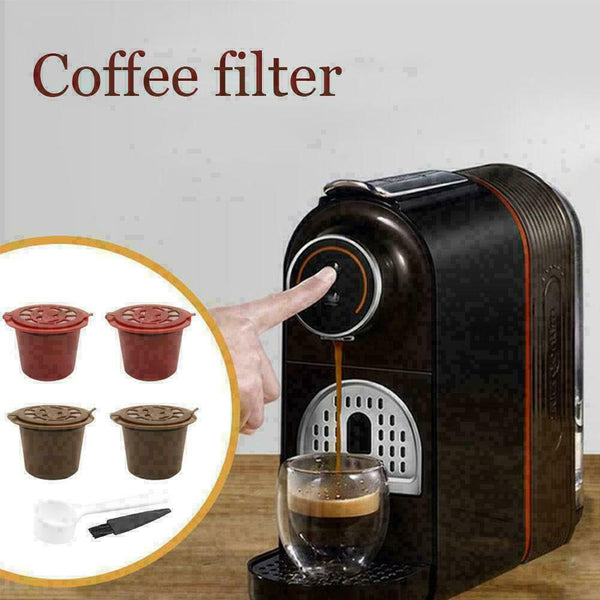 4PCS Refillable Reusable Coffee Filter Capsules Pods T2X9 Hot For Nespresso L9U2