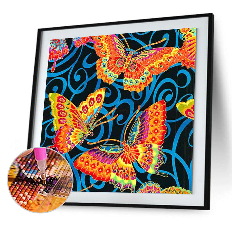 5D DIY Full Round Drill Diamond Painting Colorful Butterfly Rhinestone Art