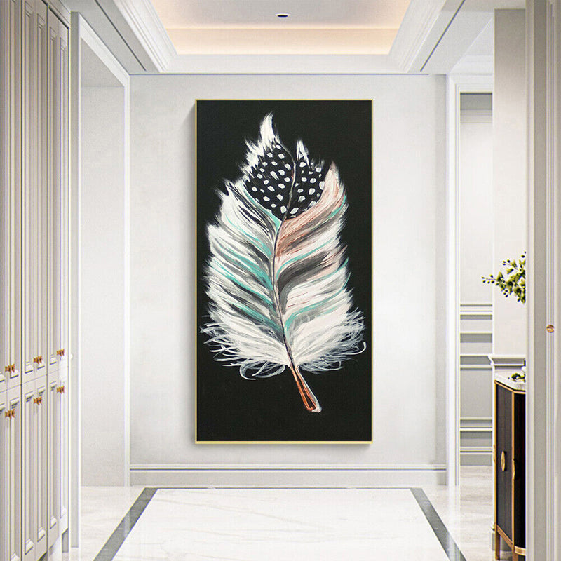 Abstract Feather Oil Paint By Numbers DIY Canvas Wall Picture Craft Home Deco