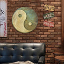 Round Yin and Yang Metal Plate Tin Sign Poster Plate Wall Home Decor Iron Paint