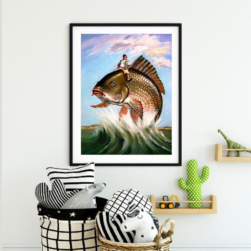Angler Oil Paint By Numbers Kit DIY Coloring Picture Hand Painted Wall Art Cr