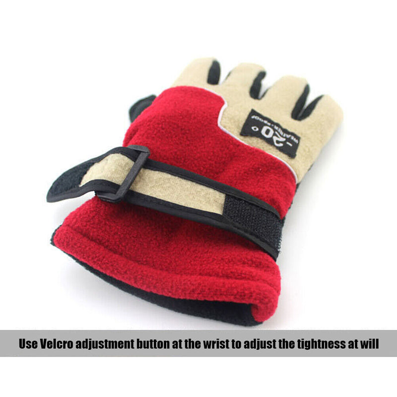 1 Pair Bicycle Motorcycle Cycling Full Finger Fleece Gloves Anti-Freeze Glove