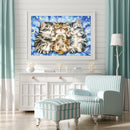 DIY Diamond Painting Full Round Rhinestone Three Kittens