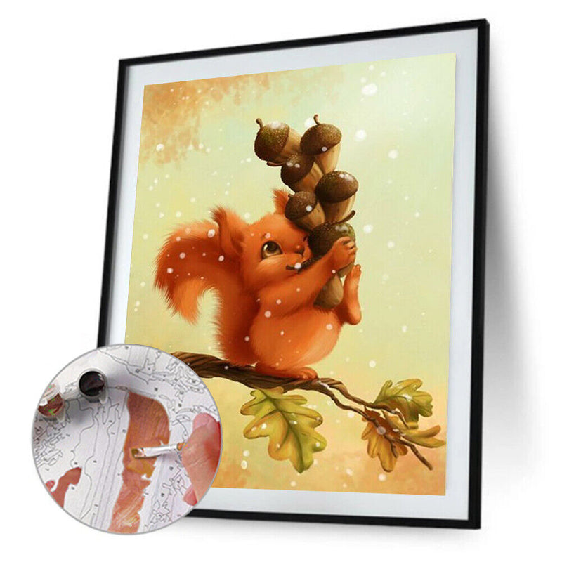 Small animals 40x50cm Oil Paint By Numbers Picture DIY
