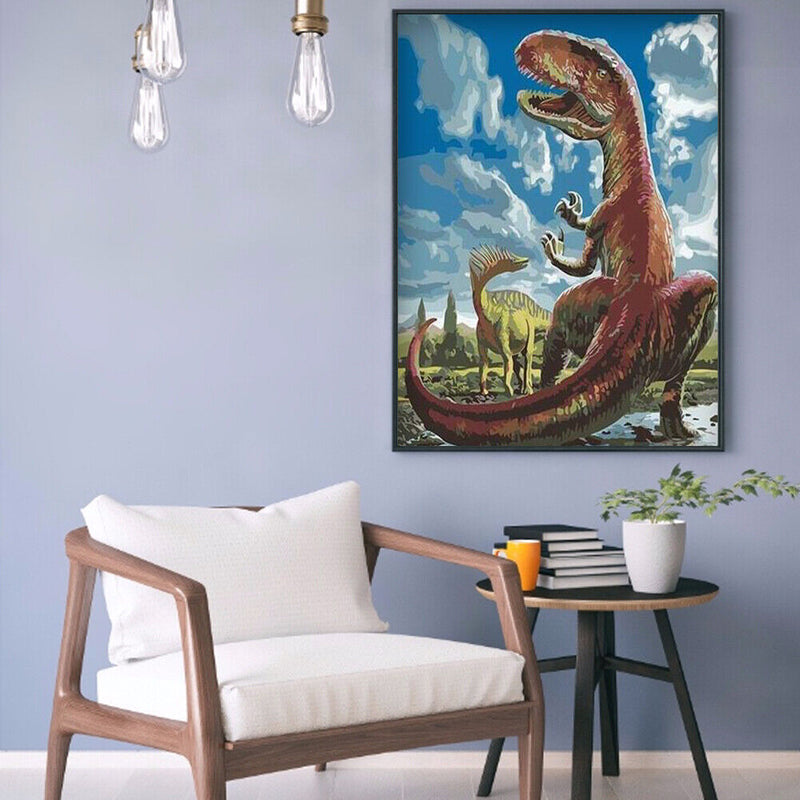 DIY Digital Oil Painting Kit Coded Hand Painted Picture Dinosaur Acrylic Paint