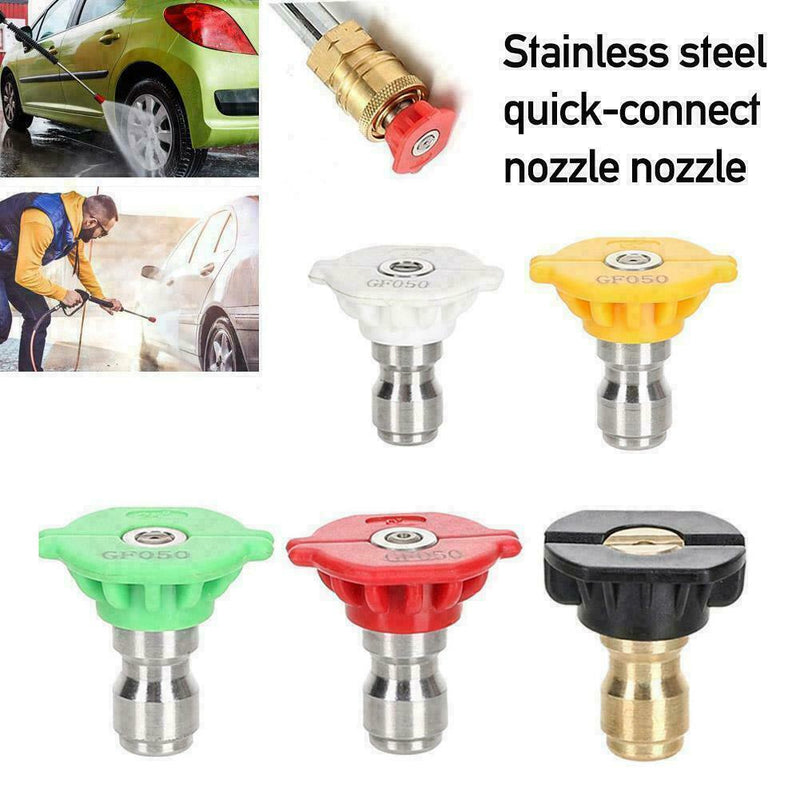 5 pcs Pressure Washer Spray Tips Nozzles High Power Kit Set 1/4" C8T5 Quick W1P2