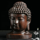 Ornament Redwood Crafts Buddha Statue Tathagata Sculpture Sakyamuni Head