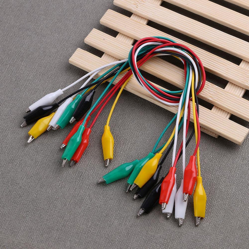 10pcs Double-ended Clips Test Line Cable Test Clamp Connector Testing Wire