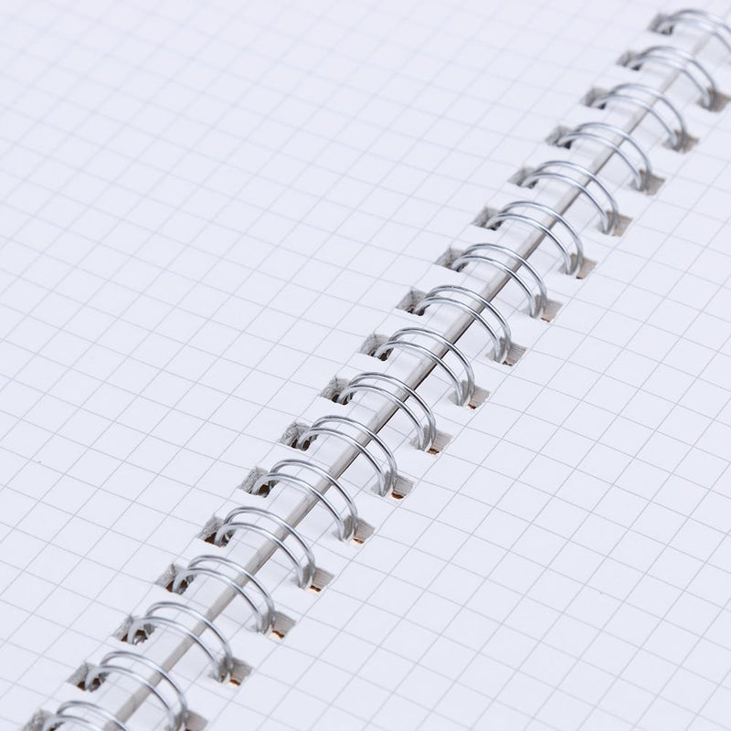 2pcs Retro Spiral Coil Grid Sketchbook Notebook Diary Journal Student Me