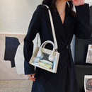 Fashion PVC Transparent Women Crossbody Bag Clear Totes Handbags (White)