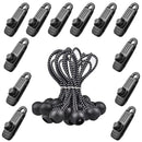 Windproof Outdoor Camping Tent Awning Fixing Clamp + Elastic Rope (12pcs) Newly