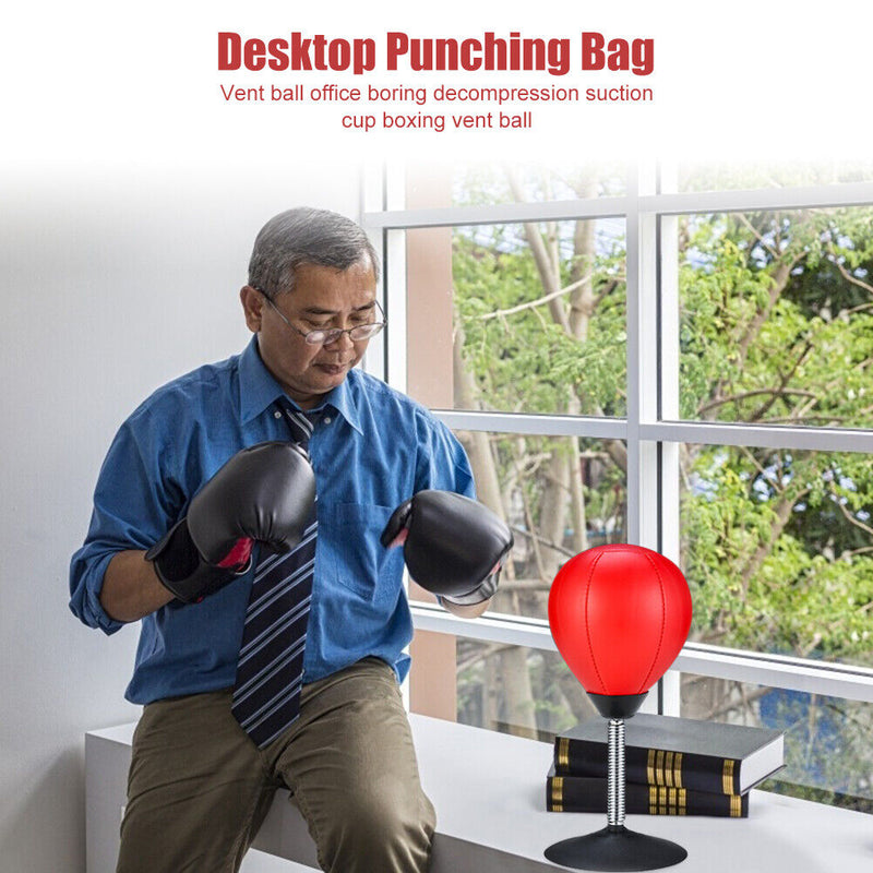 Desktop Punching Bag Suction Cup Stress Burster Relief Ball with Pump for Office