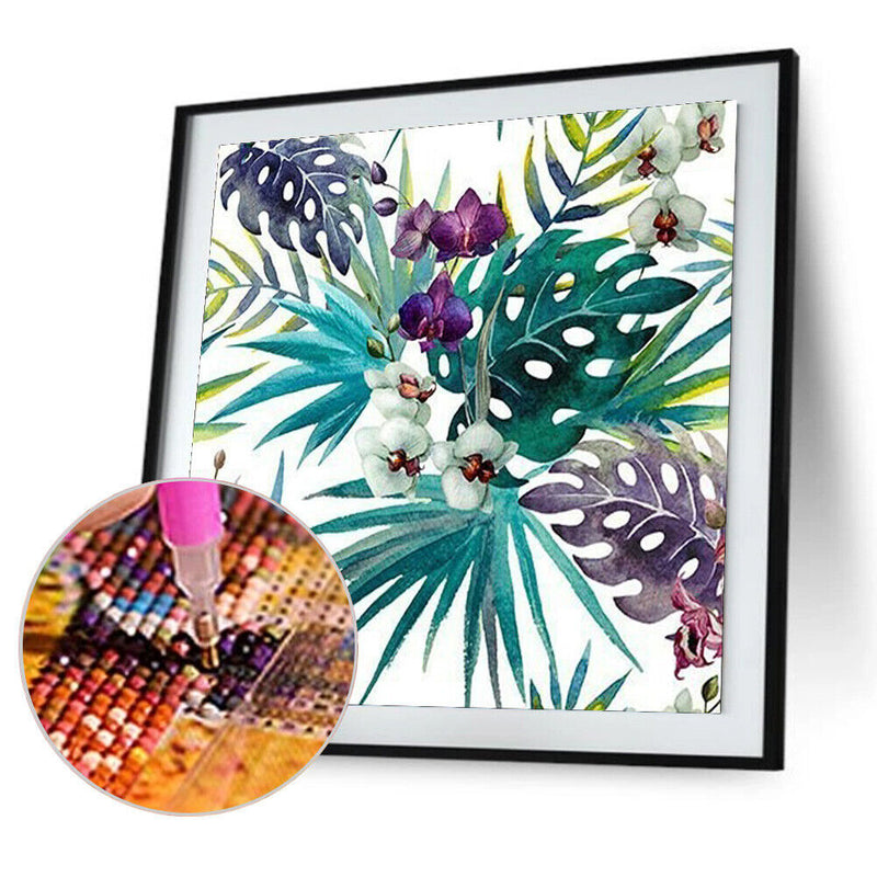 5D Diamond Painting Flower Leaf Full Round Drill Rhinestone DIY Art (A1896)
