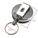 Recoil Metal Card Pull Ring Belt Retractable Tools Key Chain Stainless Steel