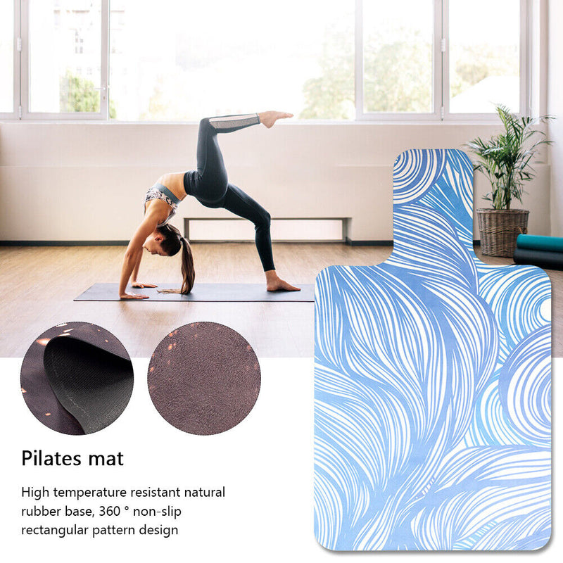 #A PU+Rubber Thickness Yoga Mat Non-Slip Exercise Pad with Position Line