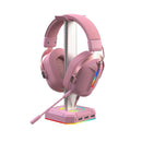 RGB Headset Stand with 3 USB 2.0 Ports Gaming PC Headphone Holder (Pink)