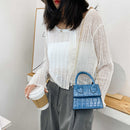 Women Mini Totes Handbag Solid PU Crossbody Chain Purse Shoulder Top-handle Bags