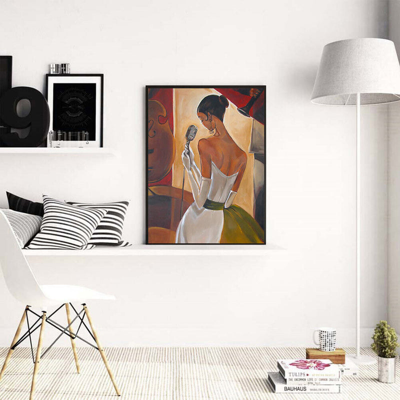 Women Singer Wear Dress Paint By Number Frameless Hand Painted Oil Picture DIY