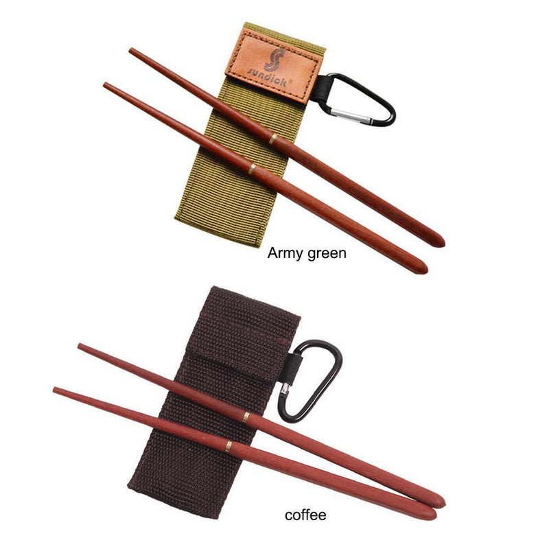 Folding Chopsticks Outdoor Picnic Travel Portable Tableware (Army Green)