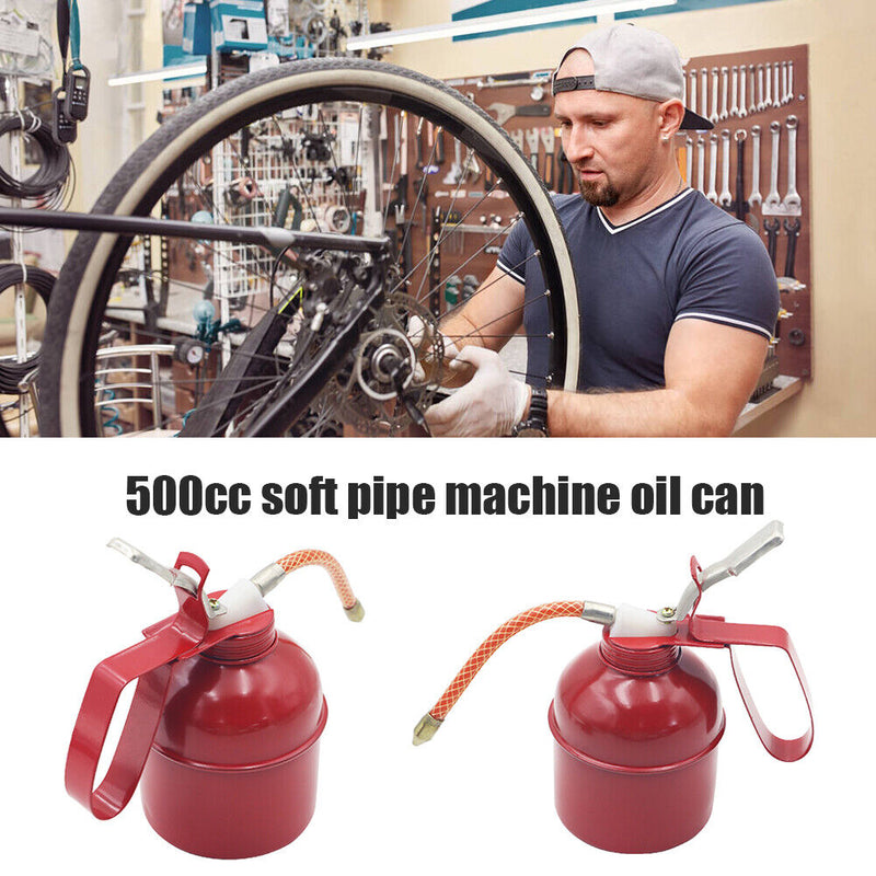 500cc Mini Oiler Gun Oil Pump Hose Lubricating Machine Oil Injector Can Pot