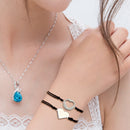 Stainless Steel Heart Charm Couple Bracelets Valentines Day Women Jewelry Gifts