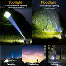 Super Bright Zoom Flashlight Powerful Flashlight Dual Switch Torch Camping Lamp