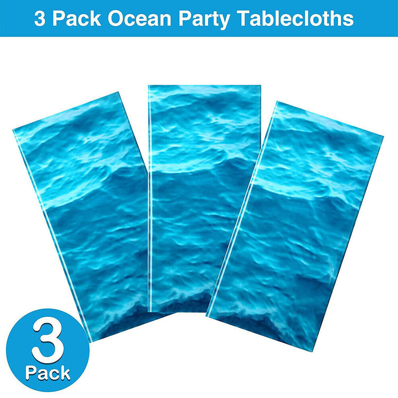 3pcs Ocean Wave Tablecloth Prints Dining Desk Table Cover Beach Picnic Blanket