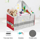 3 Grids Felt Storage Basket - Soft Kid Audio Toys Storage Containers (Red) Newly