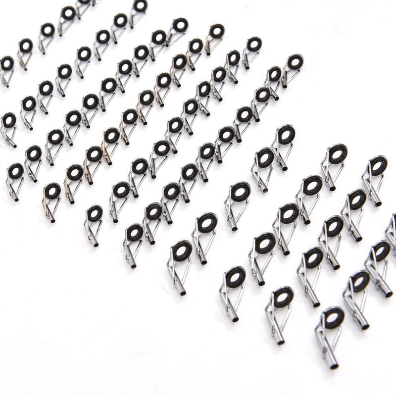 80Pcs Fishing Rod Guide Guides Tip Set Repair Kit with Fish Box Newly