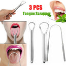 Health Tool Tongue Scraper Cleaner Oral Hygiene Dental Cleaning Stainless Steel