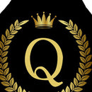 Letter Q Printed Linen Apron Kitchen Waterproof Home Cooking Bibs (82X68CM)