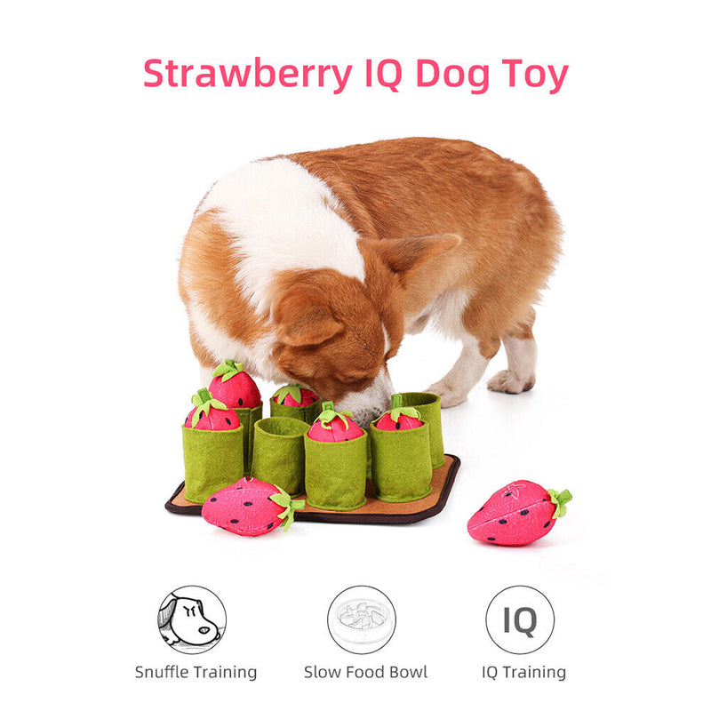 Interactive IQ Dog Cat Snuffle Mat Puzzle Seek Food Feeder Chew Educational