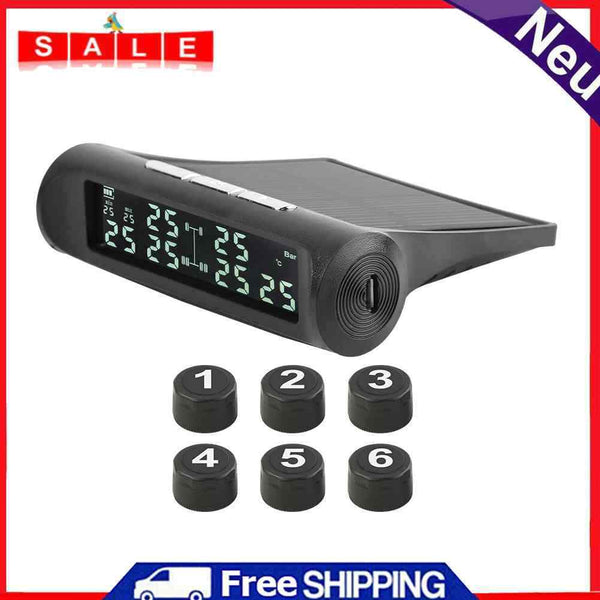 AN-07 LCD Solar Truck TPMS Tire Pressure Tyre Temperature Monitor Alarm System