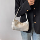 Retro Women Shoulder Bags Female PU Leather Underarm Totes Handbag (White)