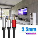 2RCA to 3.5 Audio Cable Male to Female Splitter Cable Cord for Amplifier Headset
