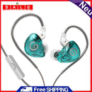 GK G1 Wired Earphone Dynamic HIFI Noise Cancelling Earbuds (Cyan With Mic)