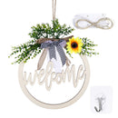 Sign Round Front Door Decor Wreath Decoration Lighted Welcome Sign For Outdoor