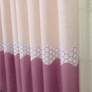 Wide Strip Shading Curtain Bedroom Living Room Semi Blackout Purdah(Purple)