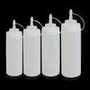 3pcs Kitchen Plastic Squeeze Bottle Dispenser 8oz for Sauce Vinegar Oil