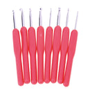 8 sizes Soft Plastic Handle Home Aluminum Crochet Knit Hook Needle  Rose