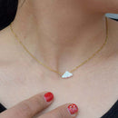 Party Gifts Fashion Pendant Stainless Steel Chain Necklace White Cloud Shape