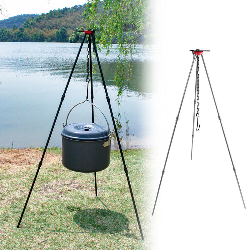 SUNDICK Outdoor Camp Picnic Cookware Tripod Aluminum Alloy Hanging Cooking Pot