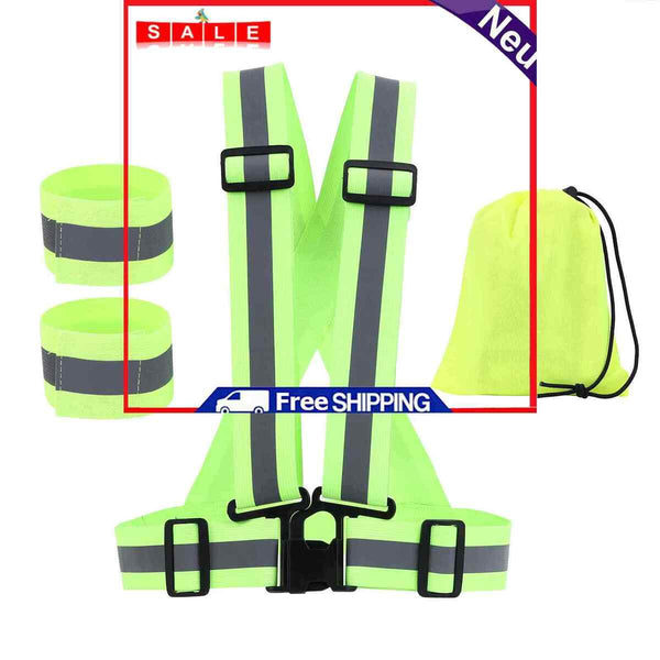 Reflective Running Vest Safety Gear Stay Visible & Safe Adjustable Ultralight