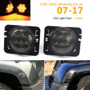 1Pair For Jeep Wrangler JK 2007-2017 LED Turn Signal Side Light Smoked Lens