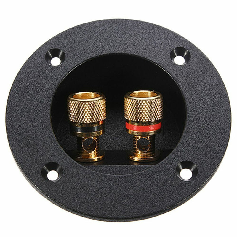 Round Boxes with 2 Banana Jack Stereo Plug Speaker Terminal Connectors
